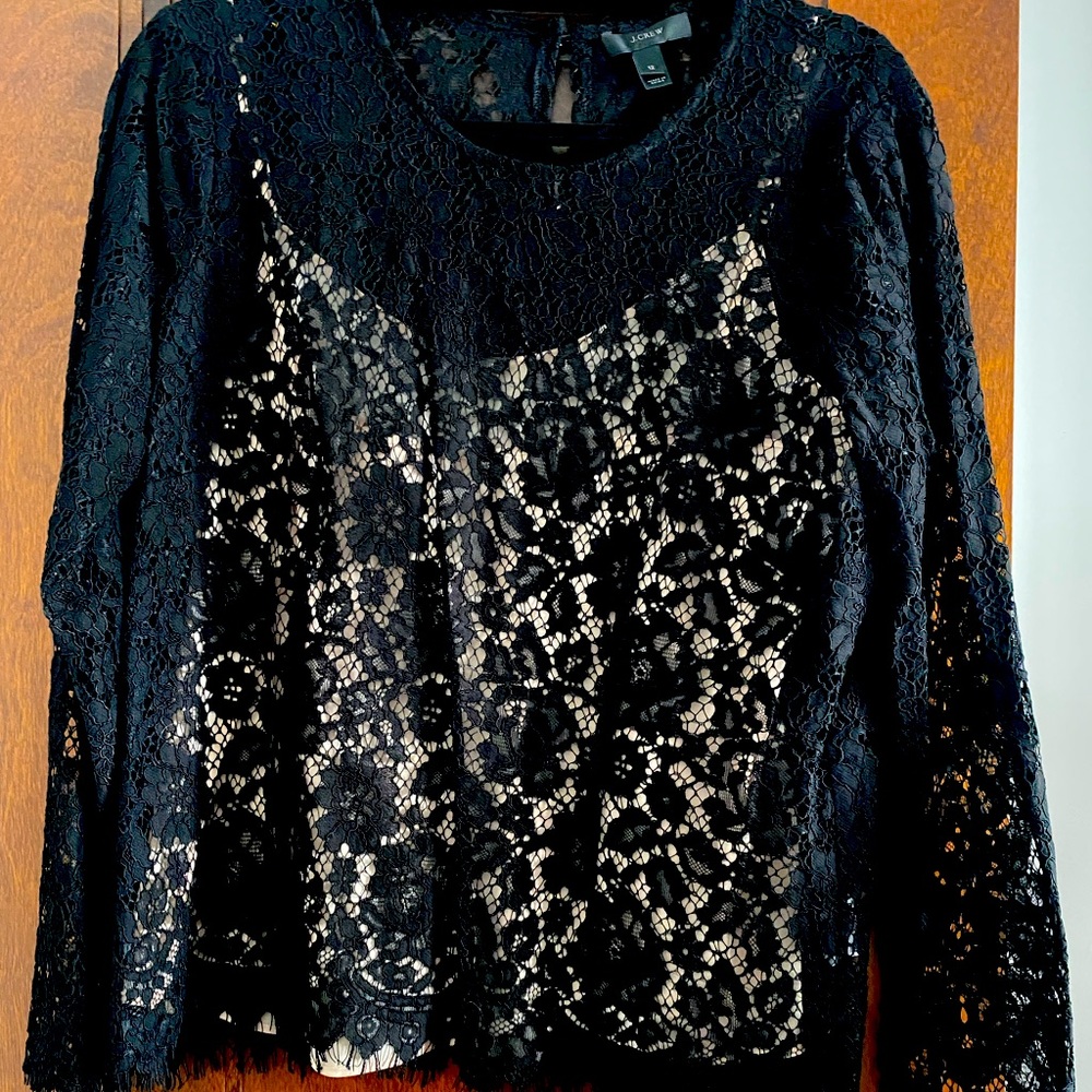 JCrew Black Lace Blouse